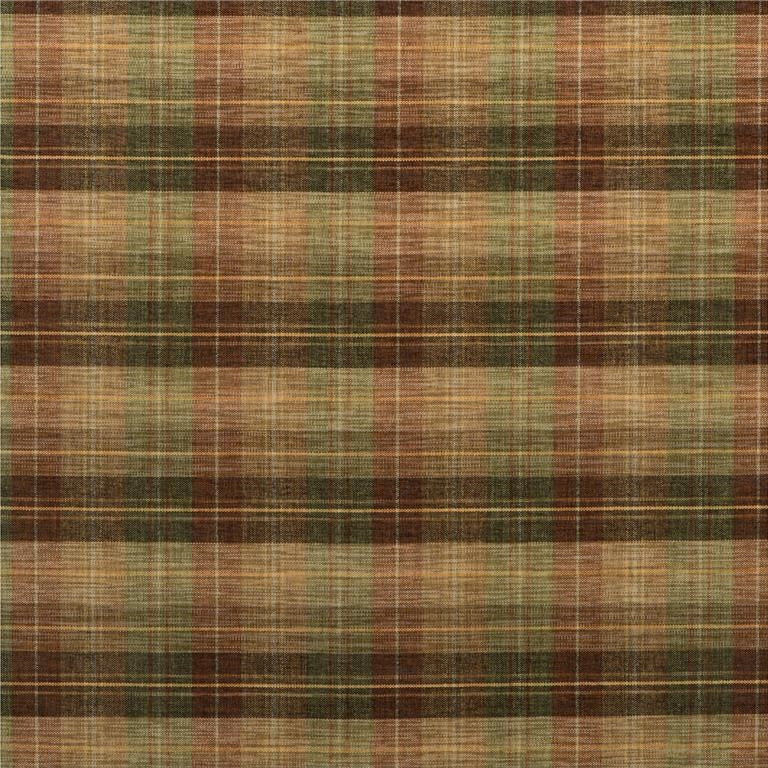Mulberry Fabric FD598.P13 Clan Chenille Burnt Orange/Green/Nutmeg