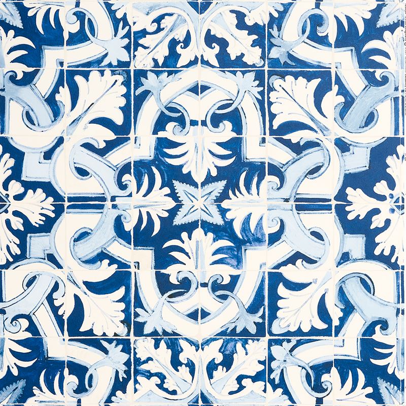 Schumacher Wallpaper 5015120 Azulejos Azure