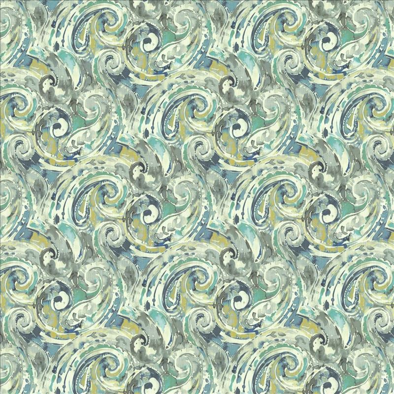 Kasmir Fabric Abstract Paisley Blue Lagoon