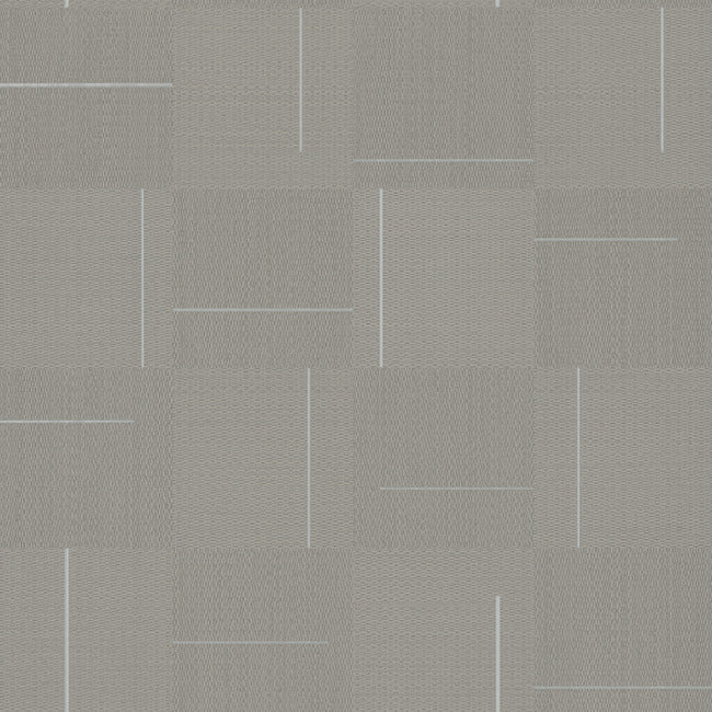 York SI24903 Taupe Geo Block Weave Wallpaper