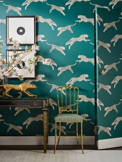 New Scalamandre Leaping Cheetha Wallcovering | Inside Stores 