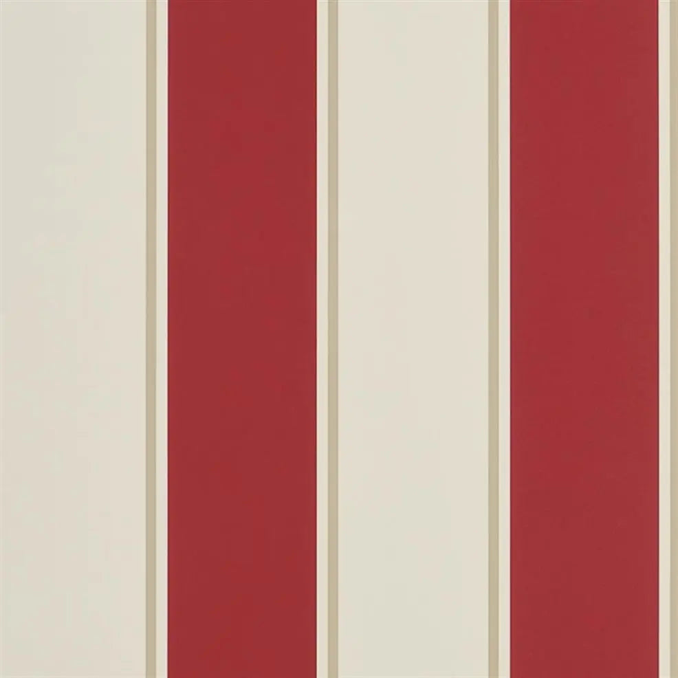 PRL703/08 Mapleton Stripe Vermilion by Ralph Lauren