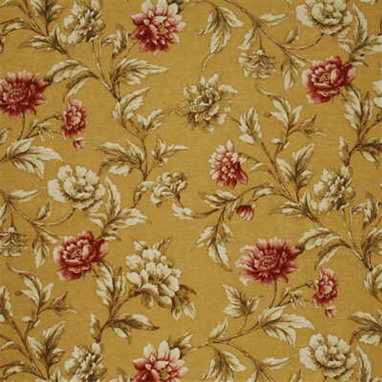 Mulberry Fabric FD252.N106 Gilded Peony Sand/Red