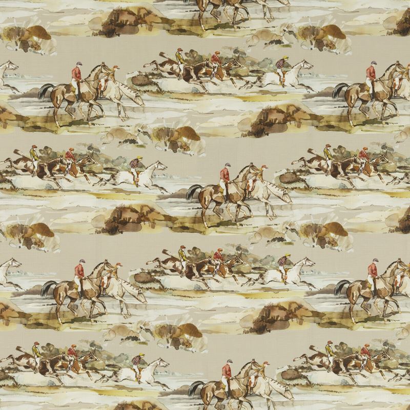 Mulberry Fabric FD294.A46 Morning Gallop Linen Grey/Sand
