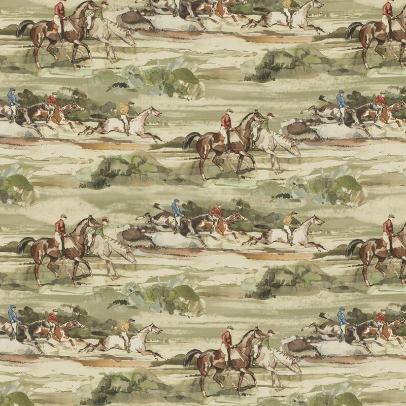 Mulberry Fabric FD294.J52 Morning Gallop Linen Antique