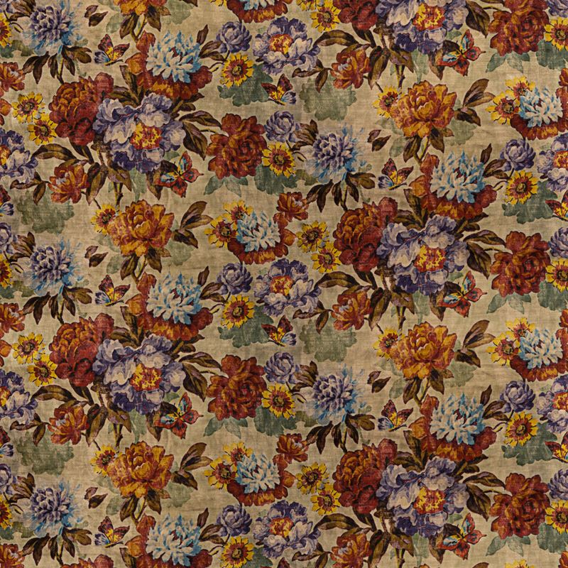 Mulberry Fabric FD317.V54 Botanica Velvet Red/Plum