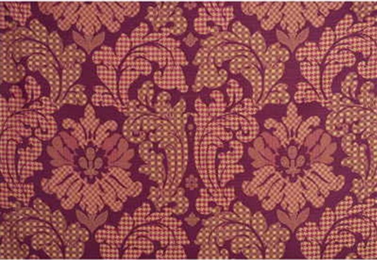 Mulberry Fabric FD591.V102 Patchwork Damask Silk Red/Gold