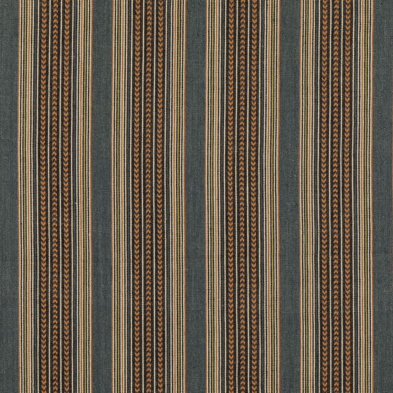 Mulberry Fabric FD792.G34 Berber Stripe Denim