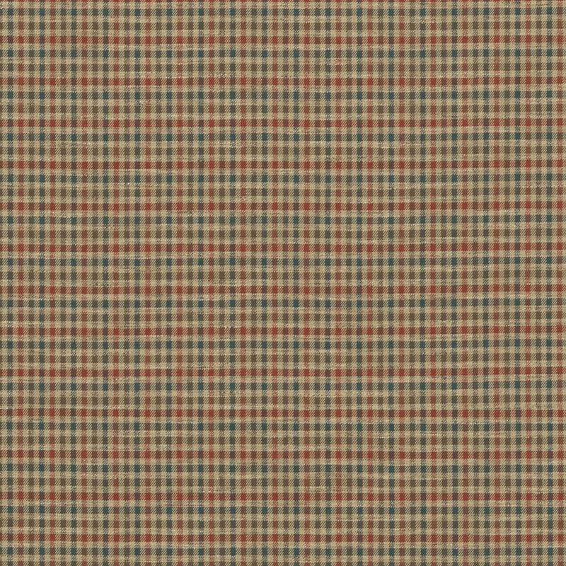 Mulberry Fabric FD810.R50 Babington Check Teal/Spice
