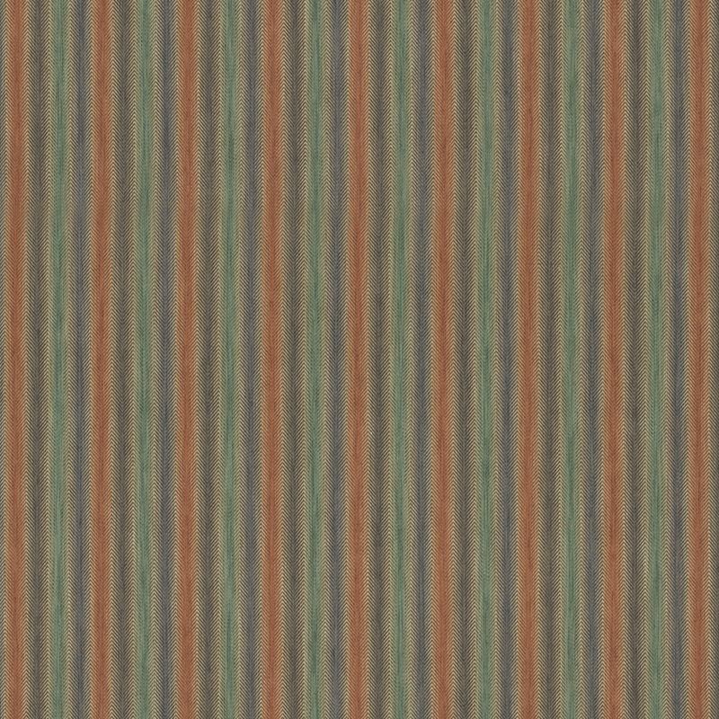 Mulberry Fabric FD811.R50 Shepton Stripe Teal/Spice