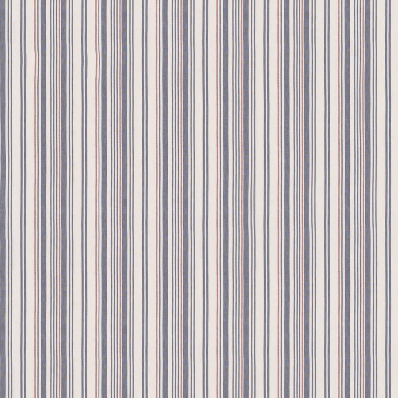 Mulberry Fabric FD814.G103 Spinnaker Stripe Indigo/Red