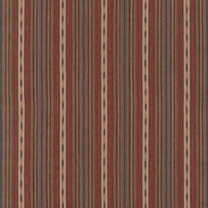 Mulberry Fabric FD825.P104 Stony Stripe Rust/Blue