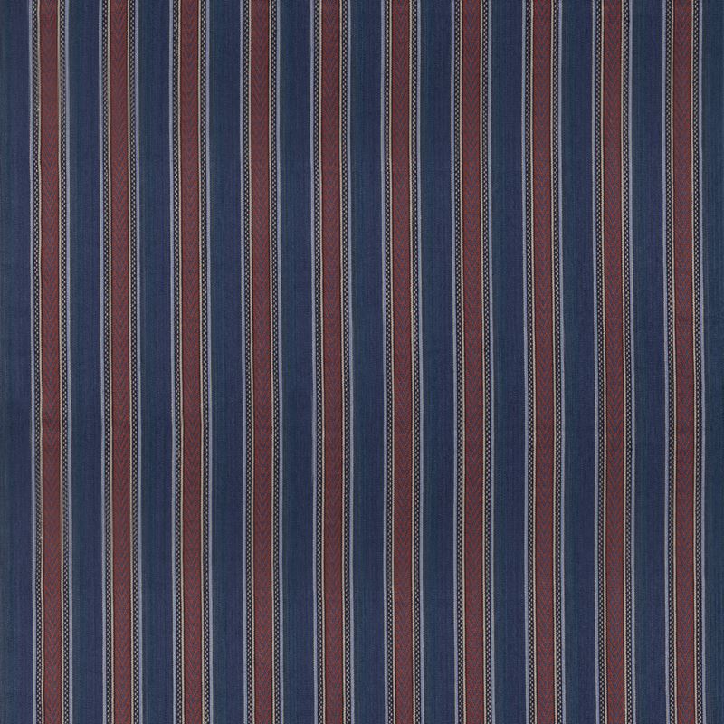 Mulberry Fabric FD826.G103 Barrington Stripe Indigo/Red