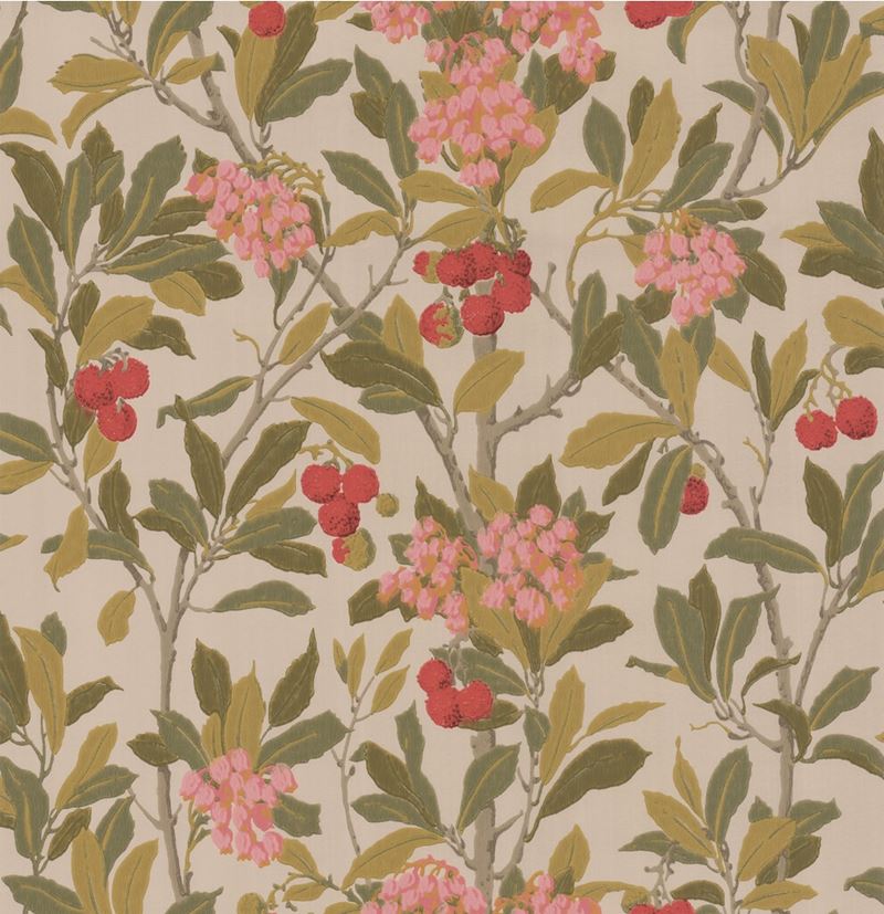 Cole & Son Wallpaper 100/10047.CS Strawberry Tree Pink & Linen