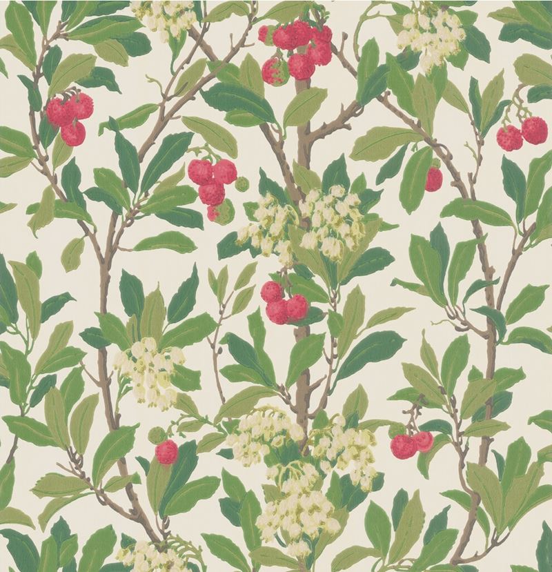 Cole & Son Wallpaper 100/10049.CS Strawberry Tree Scarlet & Ivory