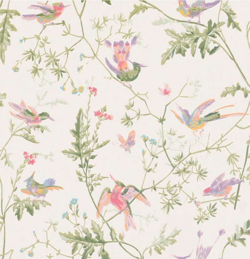 Cole & Son Wallpaper 100/14067.CS Hummingbirds Soft Multi-Colour
