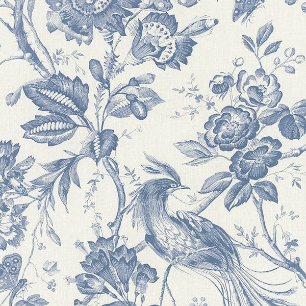 Schumacher Fabric 1048044 Birds Of Paradise Blue