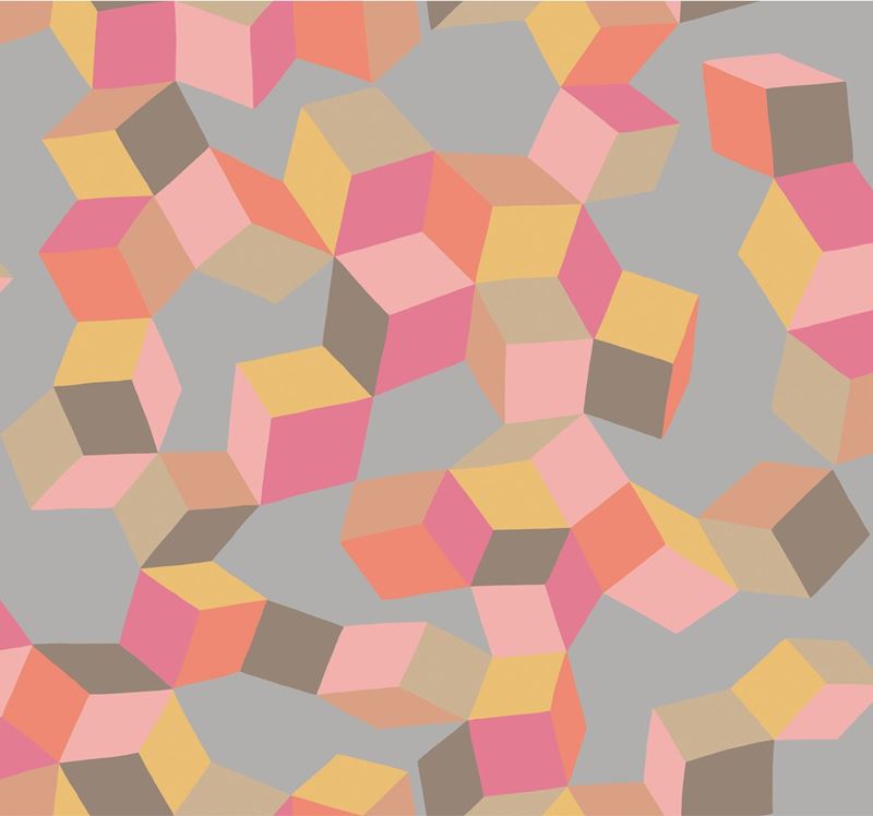Cole & Son Wallpaper 105/2010.CS Puzzle Pink and Orange