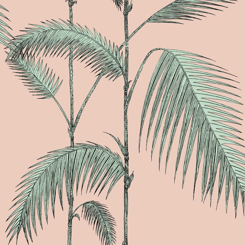Cole & Son Wallpaper 112/2005.CS Palm Leaves Plaster Pink/Mint