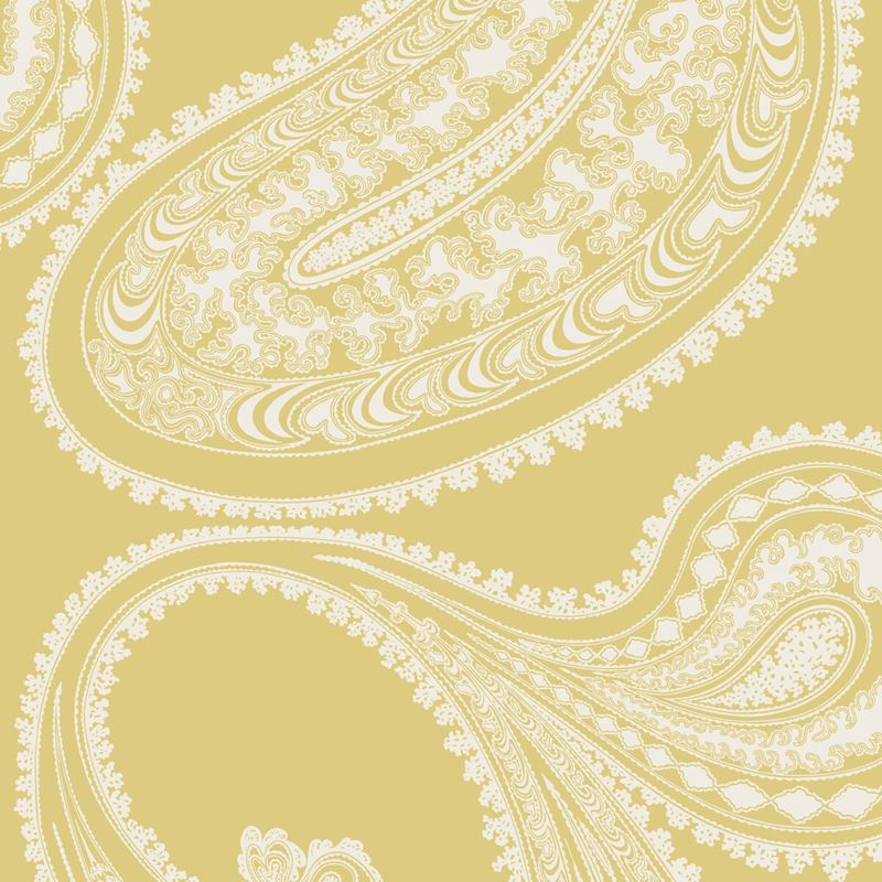 Cole & Son Wallpaper 112/9031.CS Rajapur Flock Yellow/White