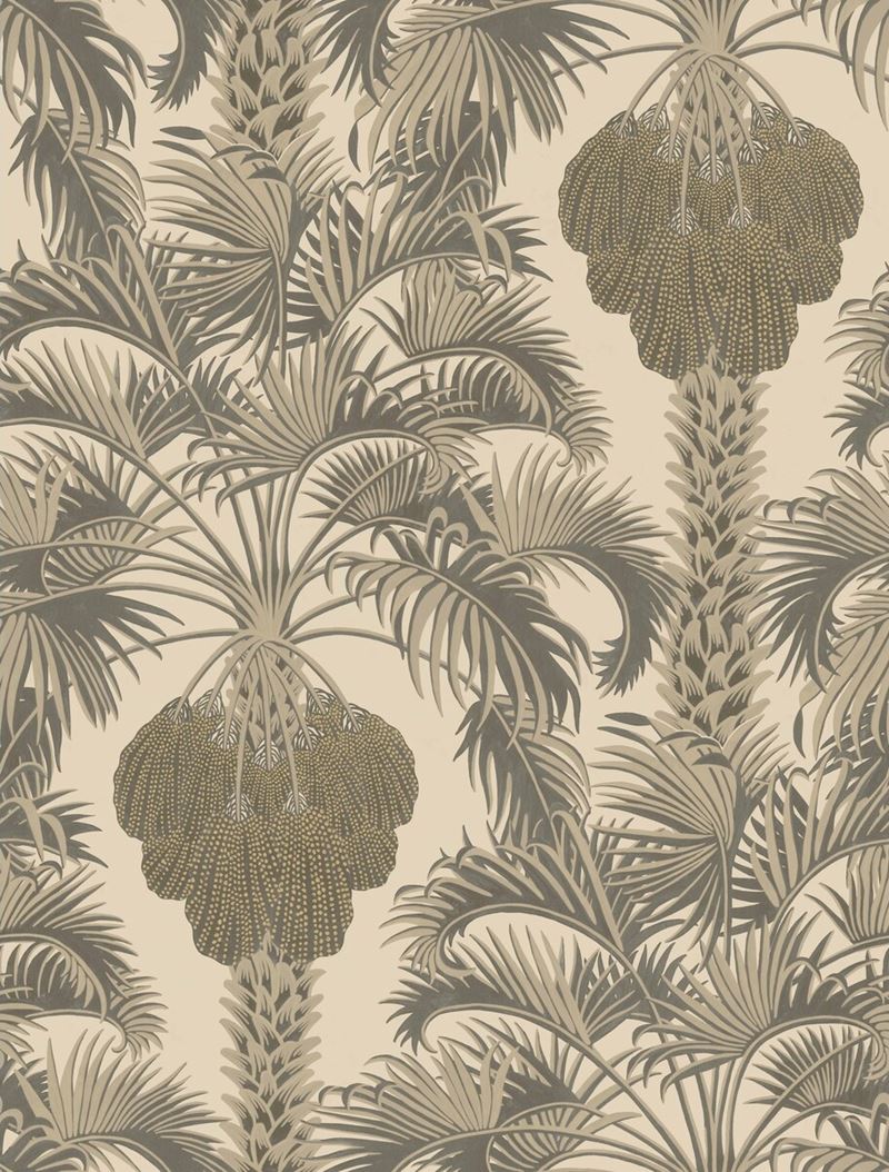 Cole & Son Wallpaper 113/1003.CS Hollywood Palm Silver & Charcoal