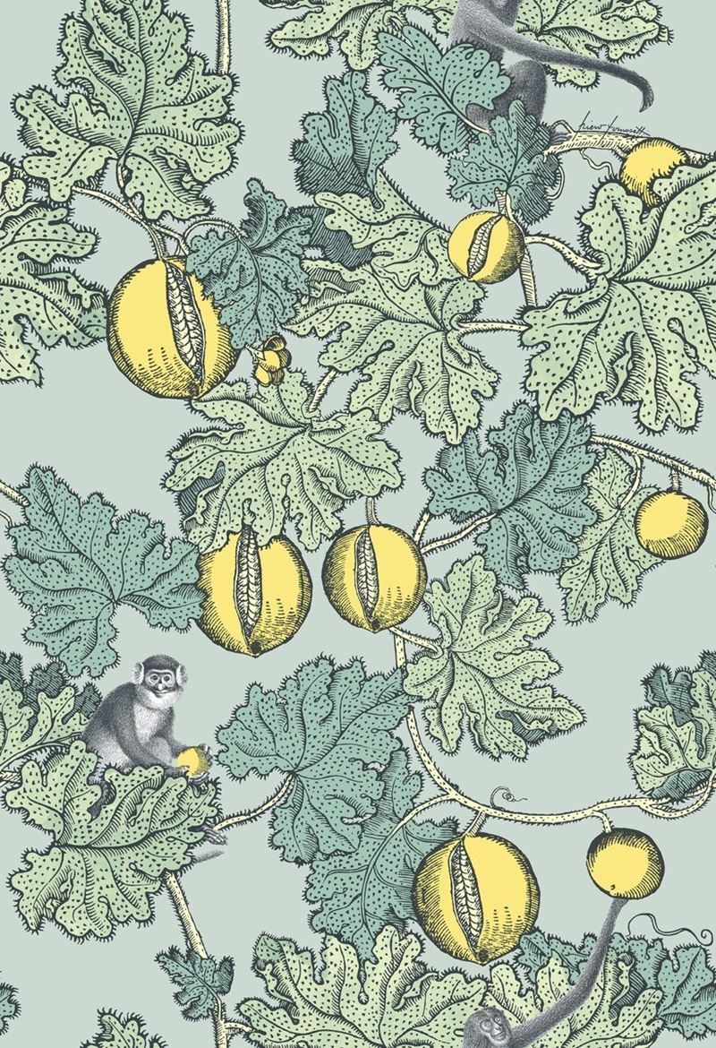 Cole & Son Wallpaper 114/1002.CS Frutto Proibito Seafoam & Lemon