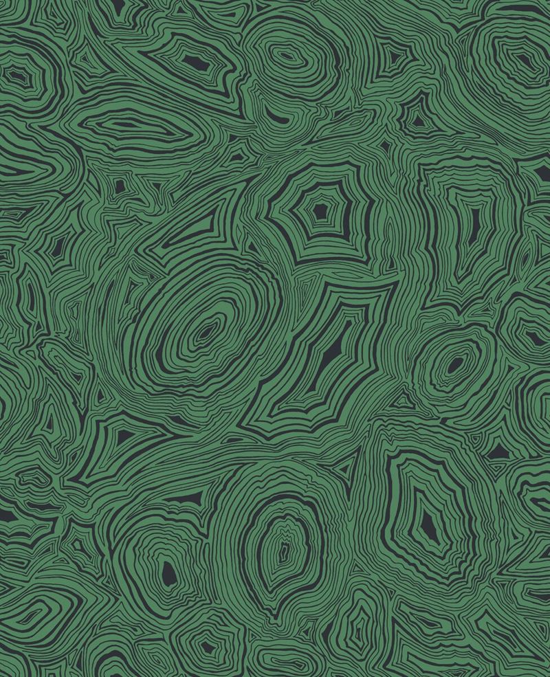 Cole & Son Wallpaper 114/17035.CS Malachite Emerald/Black