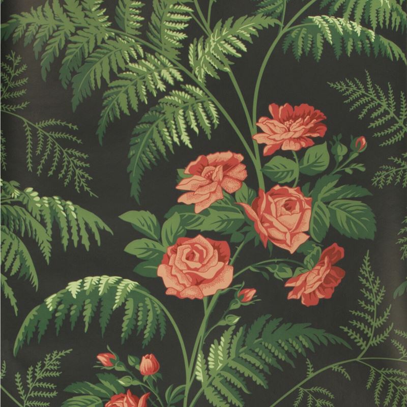 Cole & Son Wallpaper 115/10030.CS Rose Red/L Green/Charcoal