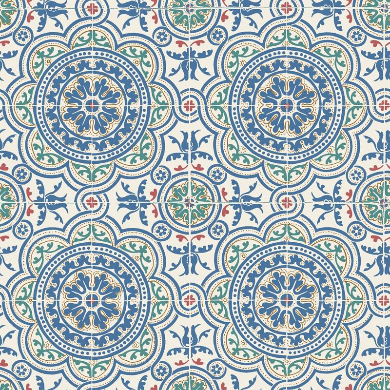 Cole & Son Wallpaper 117/8024.CS Piccadilly Denim & Rouge On Chalk