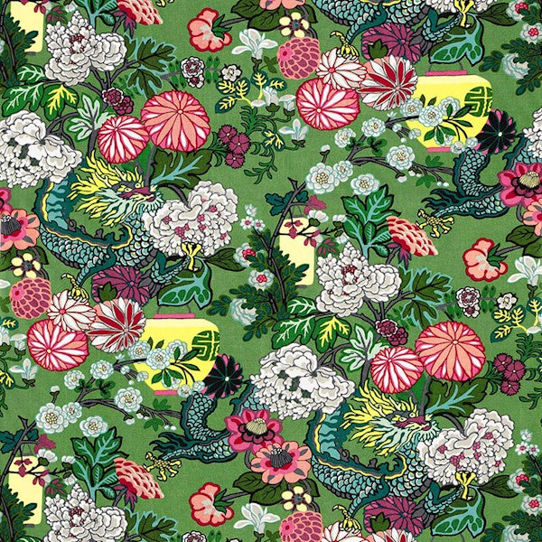 Schumacher Fabric 173277 Chiang Mai Dragon Jade