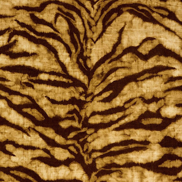 Schumacher Fabric 174160 Tigre Linen Print Golden Brown