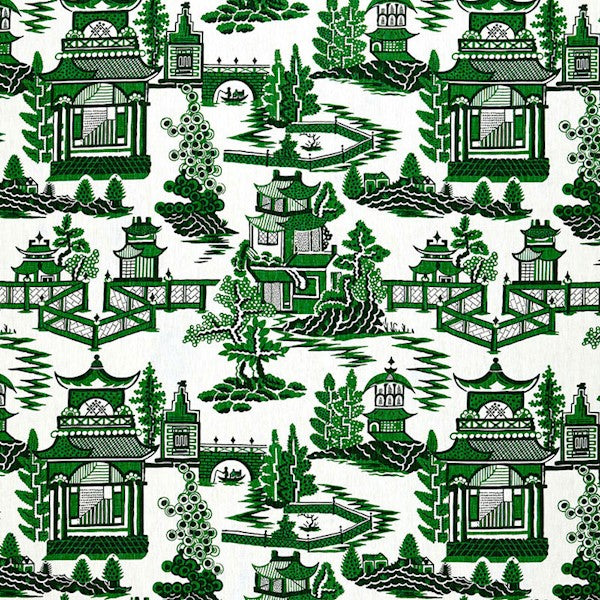 Schumacher Fabric 174432 Nanjing Jade