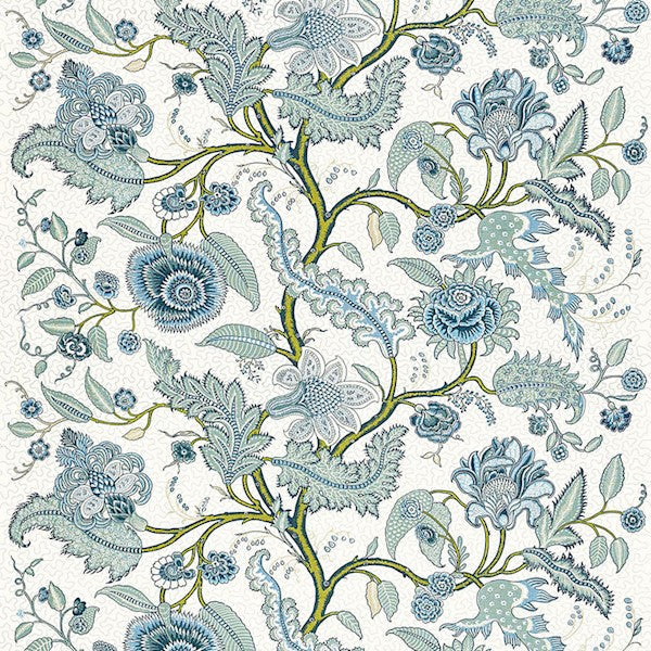 Schumacher Fabric 174812 Sinhala Linen Print Sky