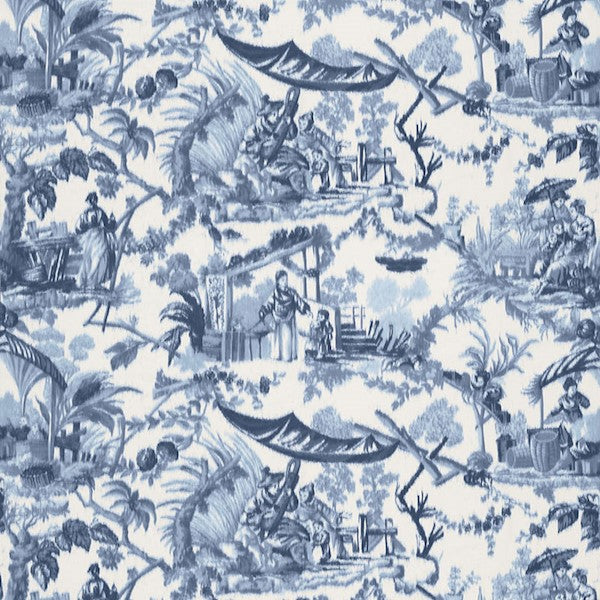 Schumacher Fabric 175101 Pavillon Chinois Lapis
