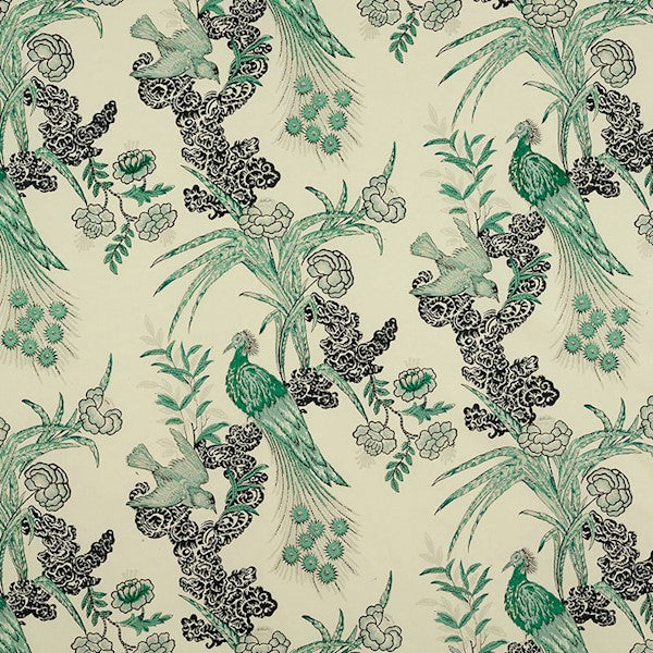 Schumacher Fabric 175911 Peacock Emerald