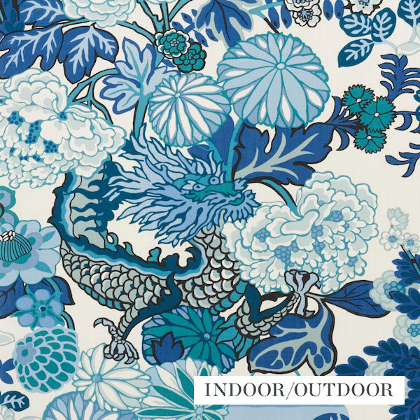 Schumacher Fabric 177311 Chiang Mai Indoor/Outdoor China Blue