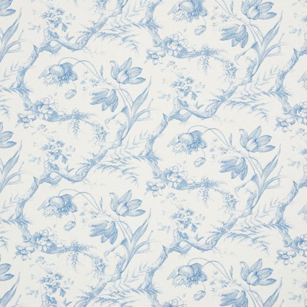 Schumacher Fabric 177400 Toile De Fleurs Delft