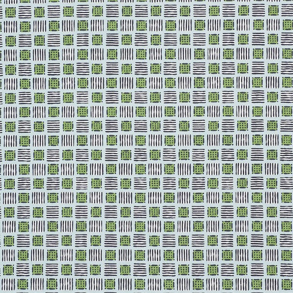 Schumacher Fabric 177862 Mottley Grid Sky & Putting Green