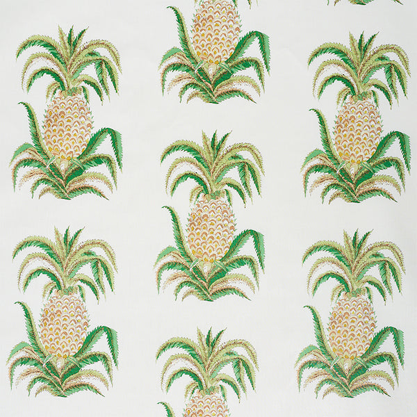 Schumacher Fabric 178800 Pineapples Chintz Ivory
