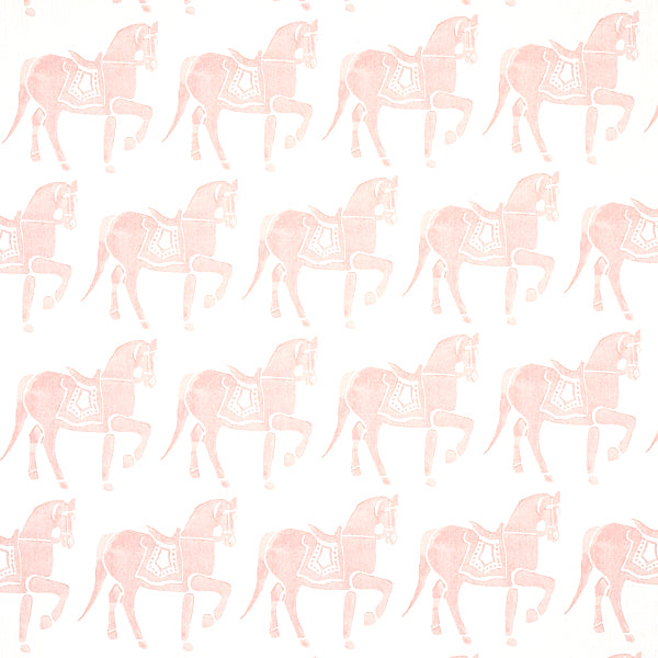 Schumacher Fabric 179132 Marwari Horse Pink
