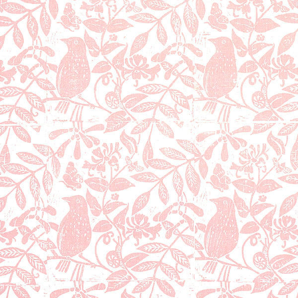 Schumacher Fabric 179210 Bird & Bee Pink