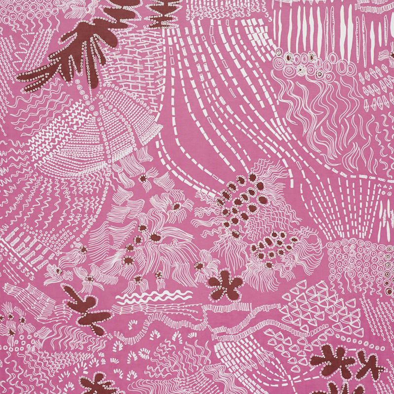 Schumacher Fabric 180152 Haven Pink and Maroon