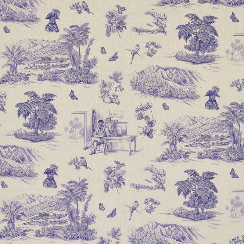 Schumacher Fabric 180272 Toussaint Toile Purple