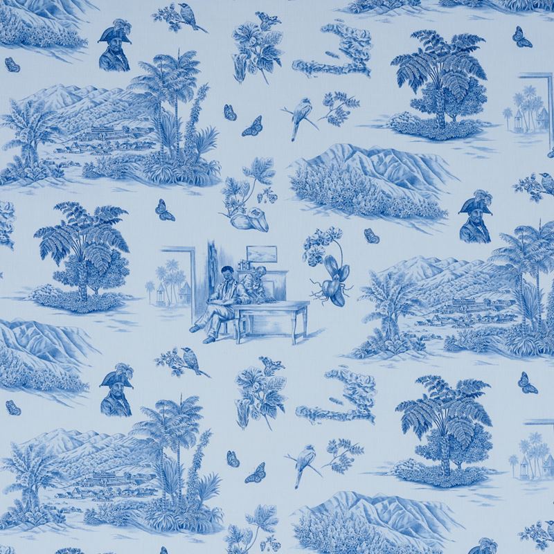 Schumacher Fabric 180273 Toussaint Toile Blue & Sky