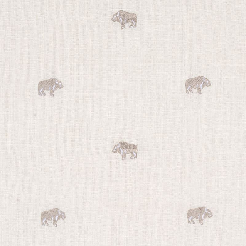Schumacher Fabric 180451 Buffalo Embroidered Linen Ivory