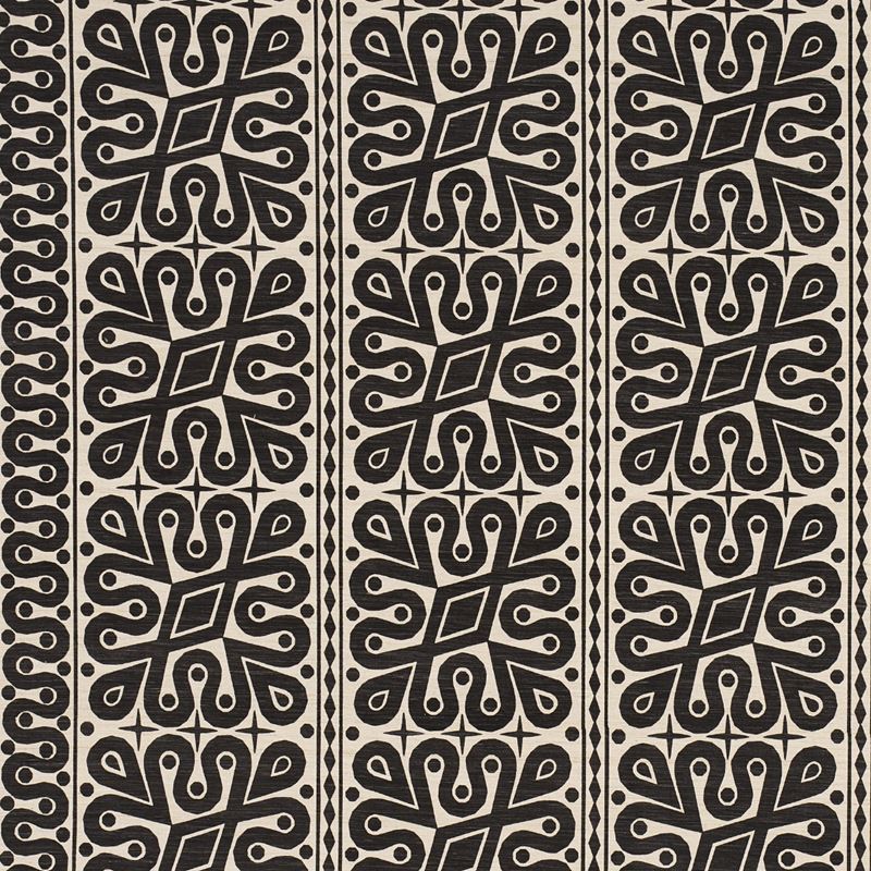 Schumacher Fabric 181472 Borneo Silk Black