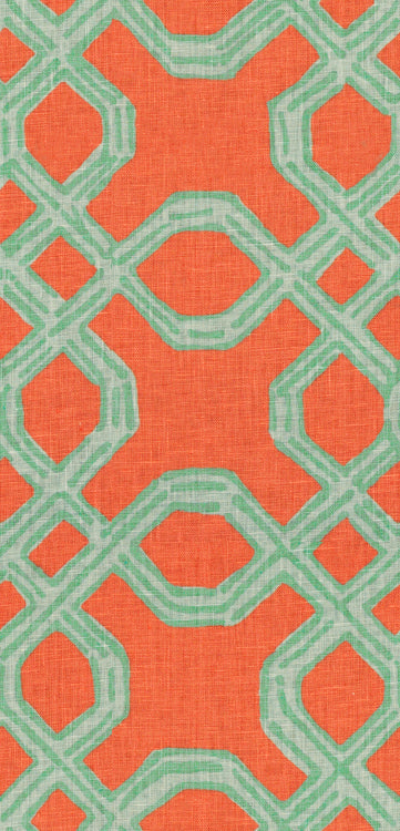 Lee Jofa Fabric 2011101.125 Well Connected Aqua/Orange