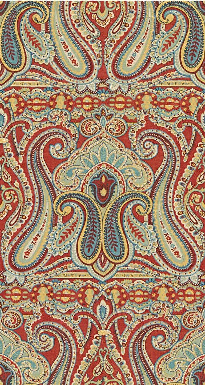 Lee Jofa Fabric 2014124.954 Alsace Paisley Red/Blue