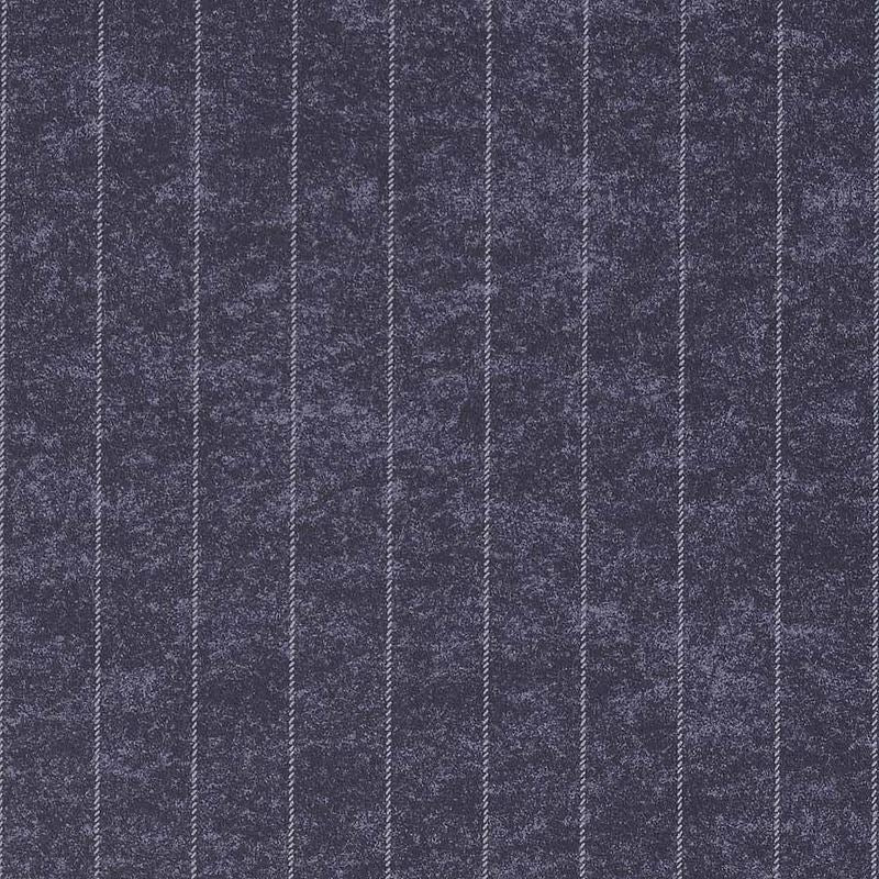Phillip Jeffries Wallpaper 2143 Vinyl Savile Suiting Pinstripe White on Blue