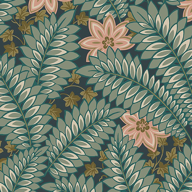 Schumacher Wallpaper 2250 Hidden Ivy Spruce